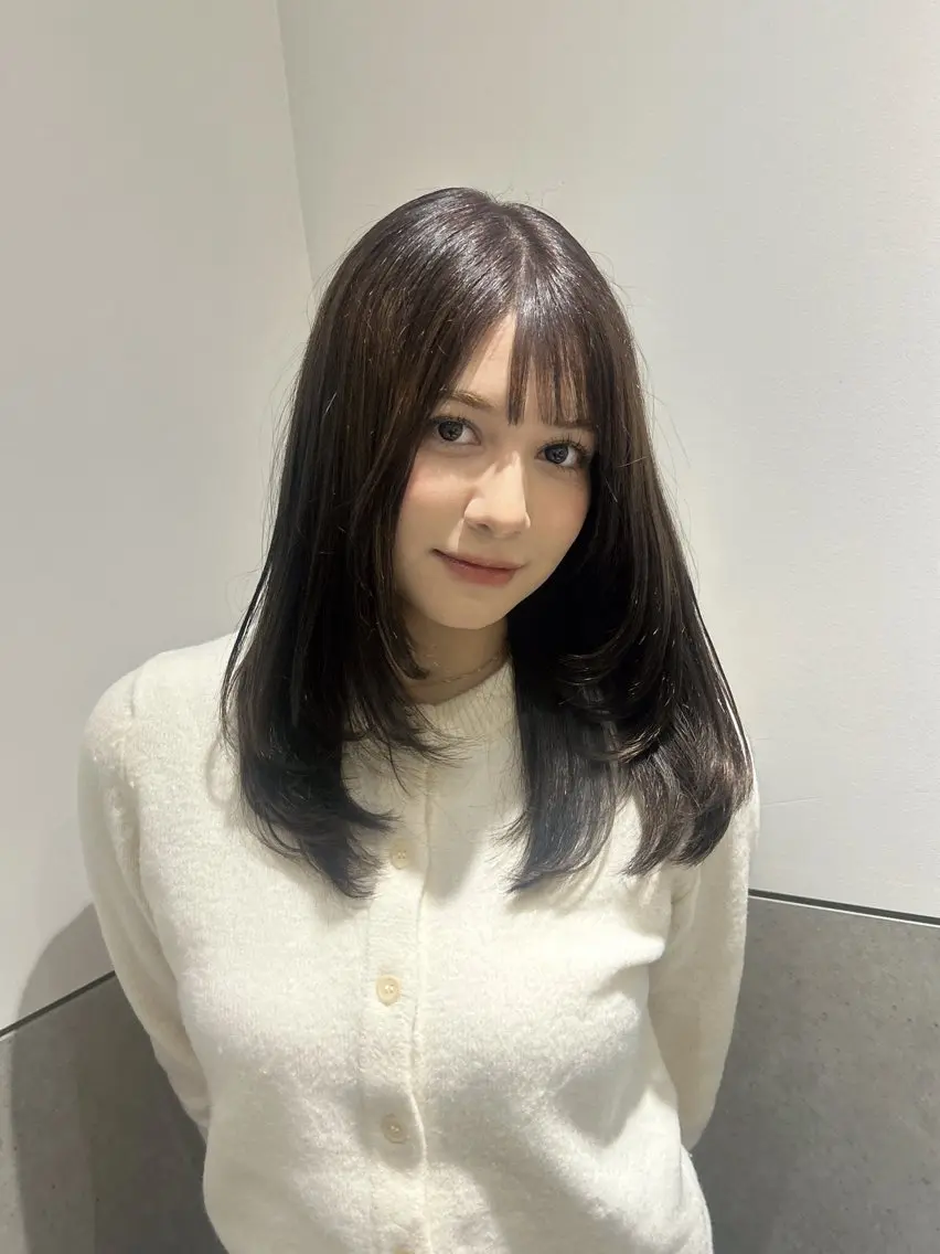 セミロング カラー ブラウンカラー ダークブラウン レイヤーカット カット ヘアカラー トリートメント レイヤー/ボブ/ パーマ/HARUKAのヘアスタイル