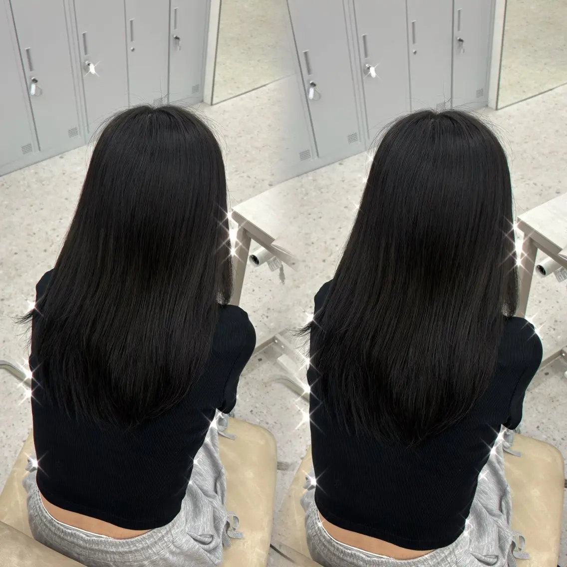 カラー 黒髪 ブルーカラー ブルーブラック ヘアカラー カラー・髪質改善🫧 COCO  ほのかのヘアスタイル