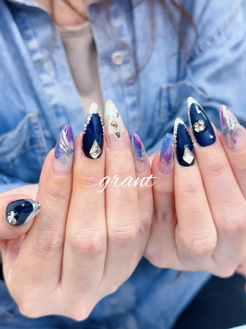 ネイル 長さ出し ニュアンスネイル ハンドネイル nailsalon grantのネイルデザイン