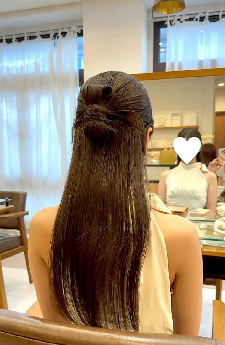 ロング ヘアアレンジ ハーフアップ nanae🌷 吉祥寺のヘアスタイル