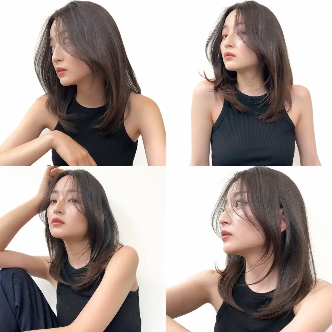 ミディアム カット ヘアカラー トリートメント 美髪ヘア💛 TOMOMIのヘアスタイル