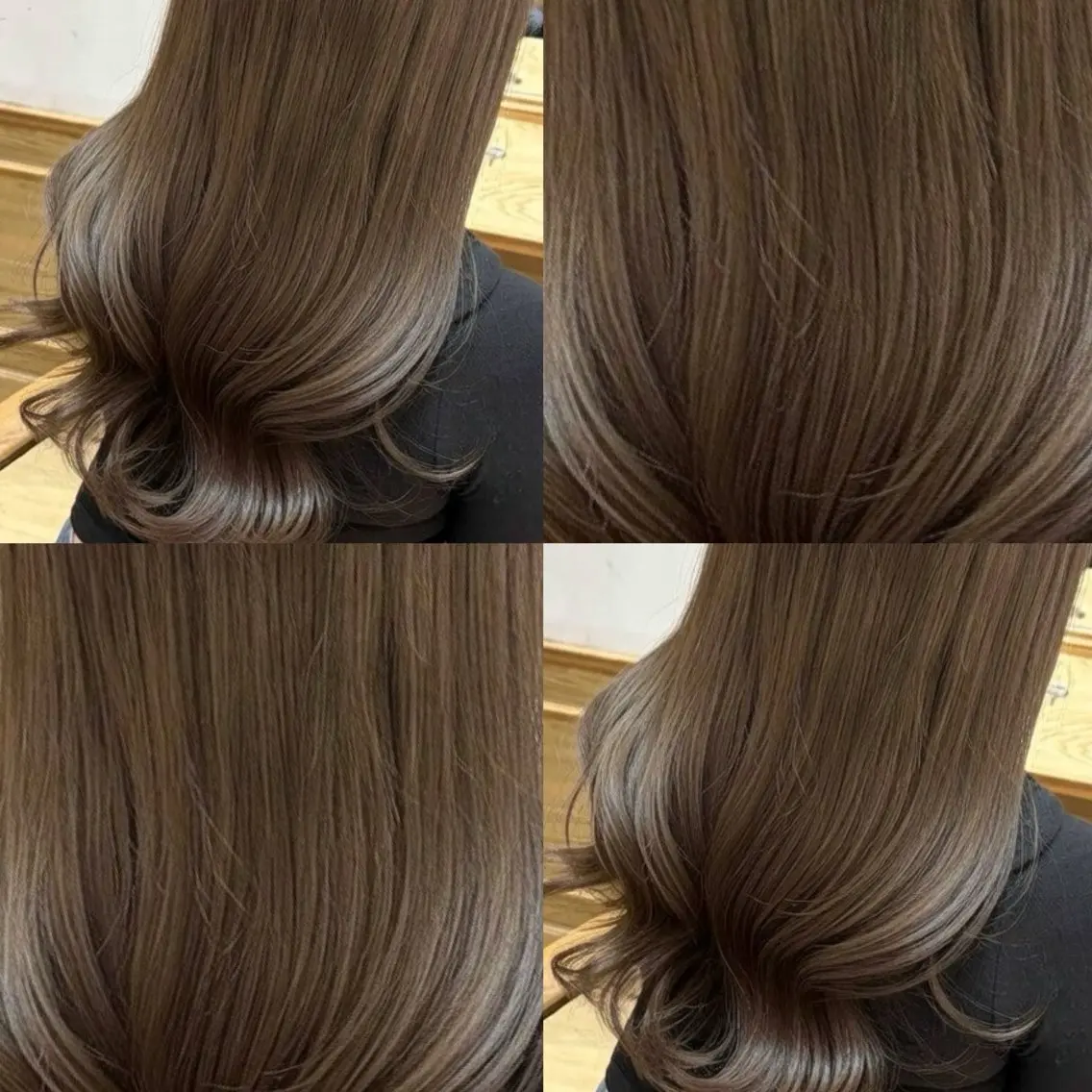 ロング カラー アッシュ ベージュカラー ブリーチ ケアカラー 透明感カラー カット ヘアカラー トリートメント 髪質改善Wカラー ウルトワのアユカのヘアスタイル