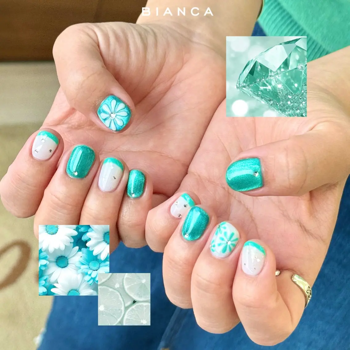 ネイル フラッシュネイル フレンチネイル ジェルネイル グラデーション マグネットネイル ハンドネイル Bianca大宮 Nail*森澤のネイルデザイン