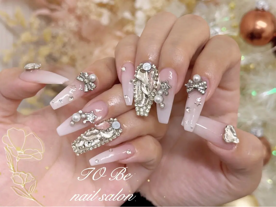 ロング ハンドネイル Nail Salon To Be珈月のネイルデザイン