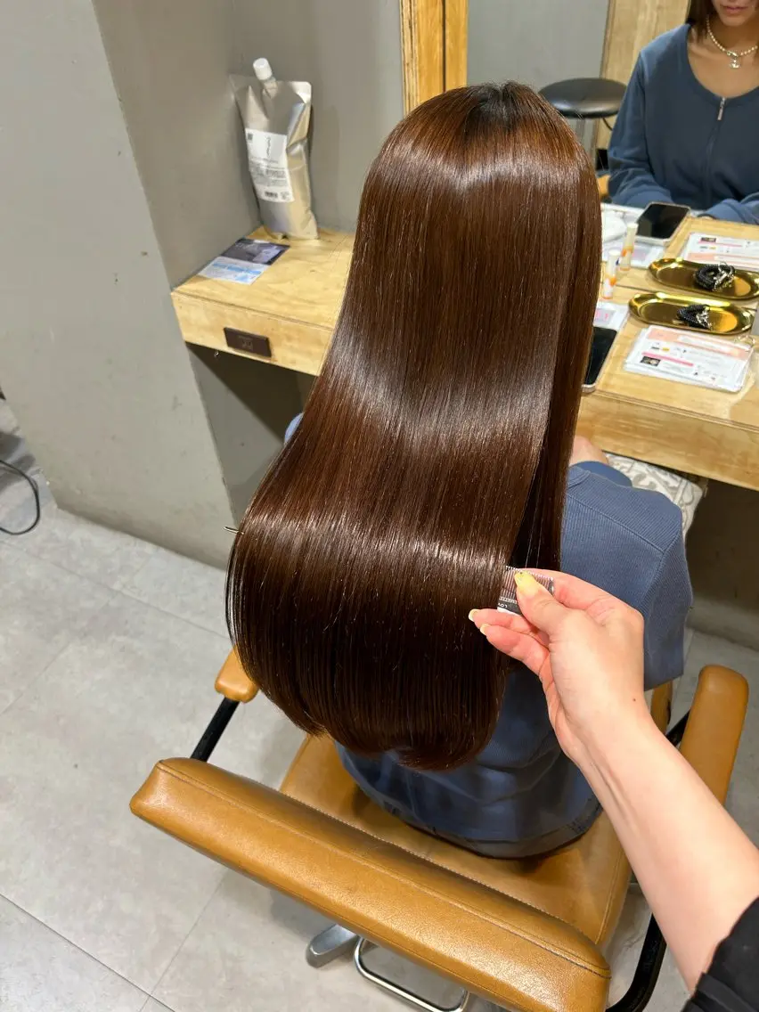 ロング 縮毛矯正 トリートメント ioe元町 yukaのヘアスタイル