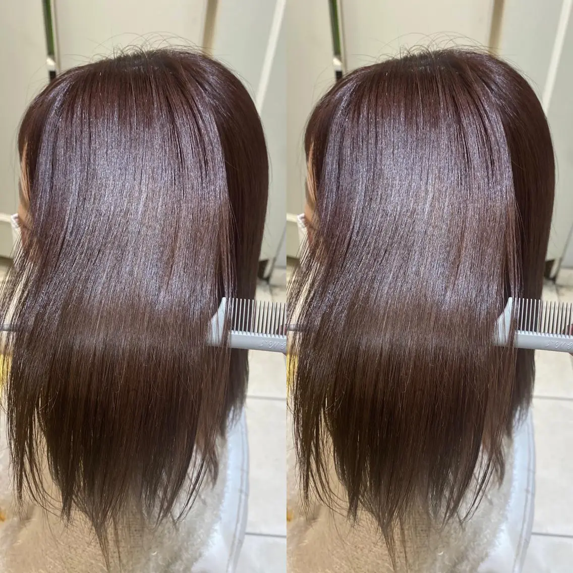 ミディアム 美髪矯正透明感カラー 江川　和輝のヘアスタイル