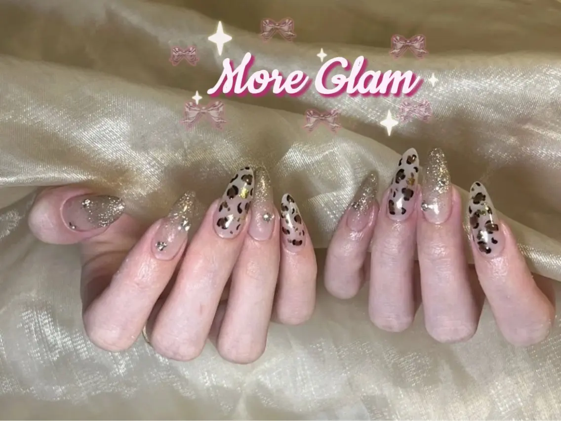ネイル アートネイル オーロラネイル カジュアル クリアネイル 長さ出し ミサ 美沙のネイルデザイン