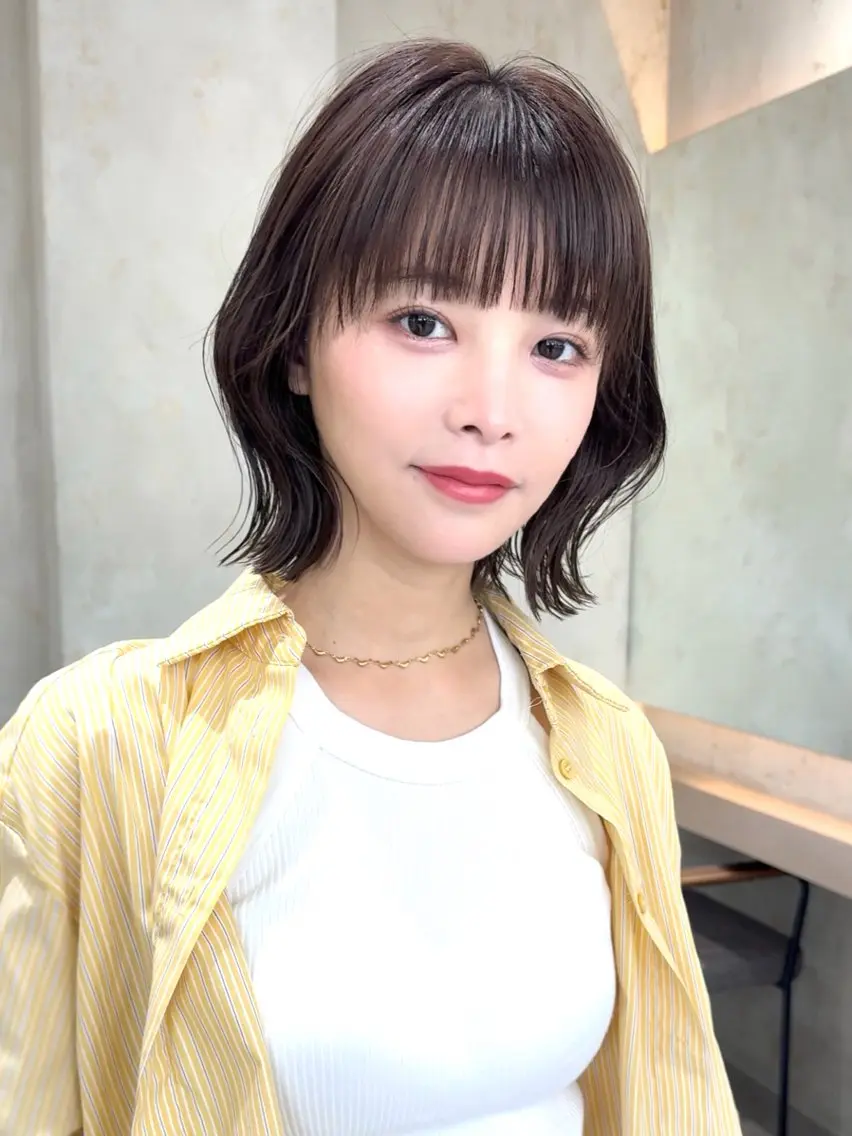 ショート カラー 莉乃/縮毛矯正/髪質 改善/艶カラーのヘアスタイル