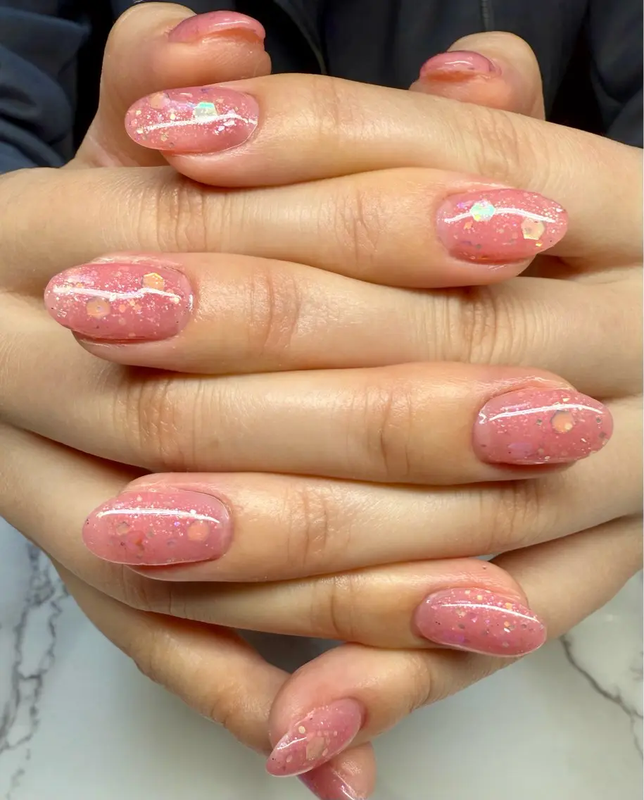 ネイル アートネイル チークネイル フレンチネイル キラキラネイル ラメ(グリッター) Mai’s nailのネイルデザイン