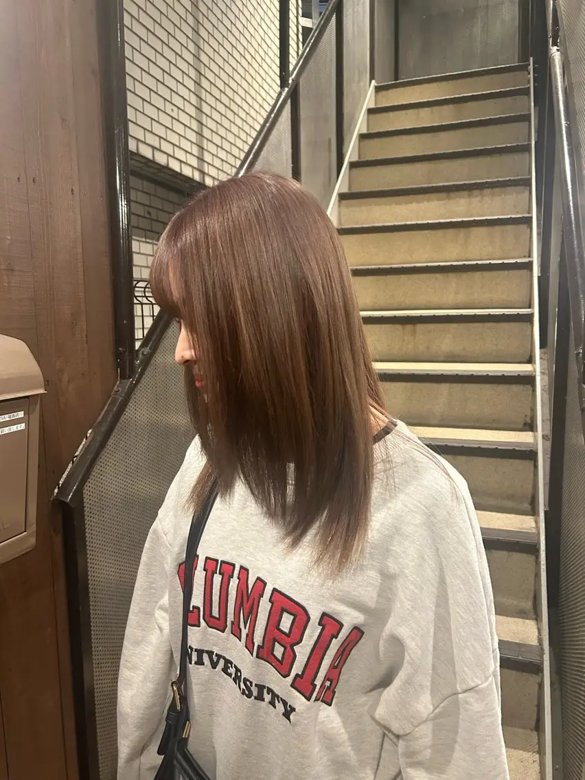 ミディアム カット ヘアカラー 永田 幸花のヘアスタイル