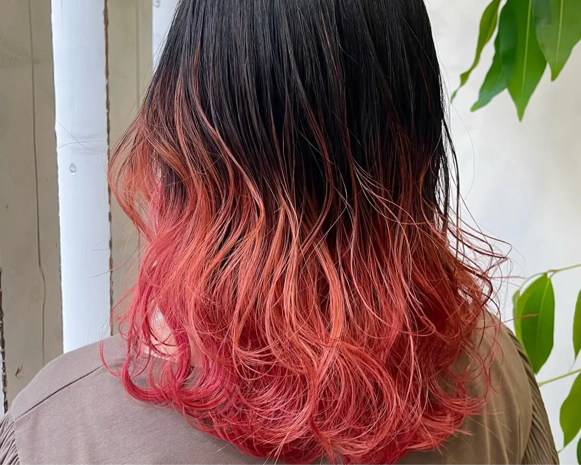 ミディアム カラー ヘアカラー トリートメント UNBLEACH ブリーチカラーのヘアスタイル