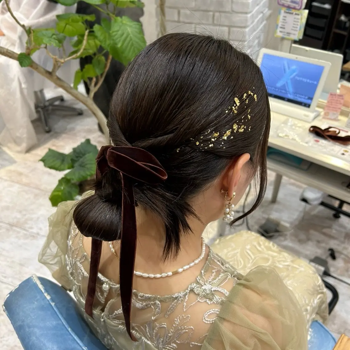 ミディアム ヘアアレンジ ヘアセット 🫧透け感⋆艶髪💎 山口アヤカのヘアスタイル