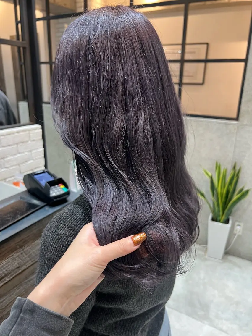 ロング カラー アディクシーカラー グレージュ ラベンダーカラー ラベンダーグレージュ ラベンダーグレー ヘアカラー 🌿ニュアンス/髪質 改善🌿Fukudaのヘアスタイル