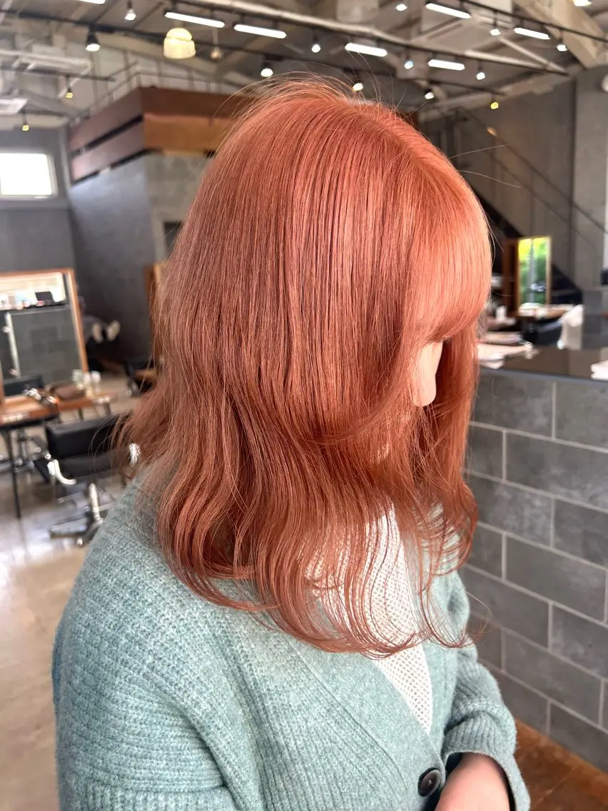 カラー オレンジ ヘアカラー トリートメント 🎀艶ハイトーン特化 🎀セナのヘアスタイル
