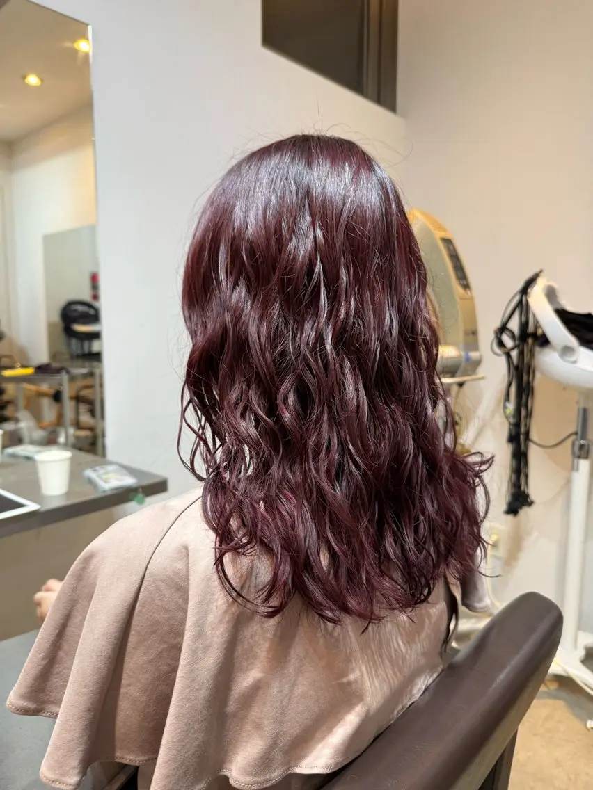 セミロング カット ヘアカラー パーマ 🇺🇸朝5分で簡単 海外風パーマ🇺🇸のヘアスタイル