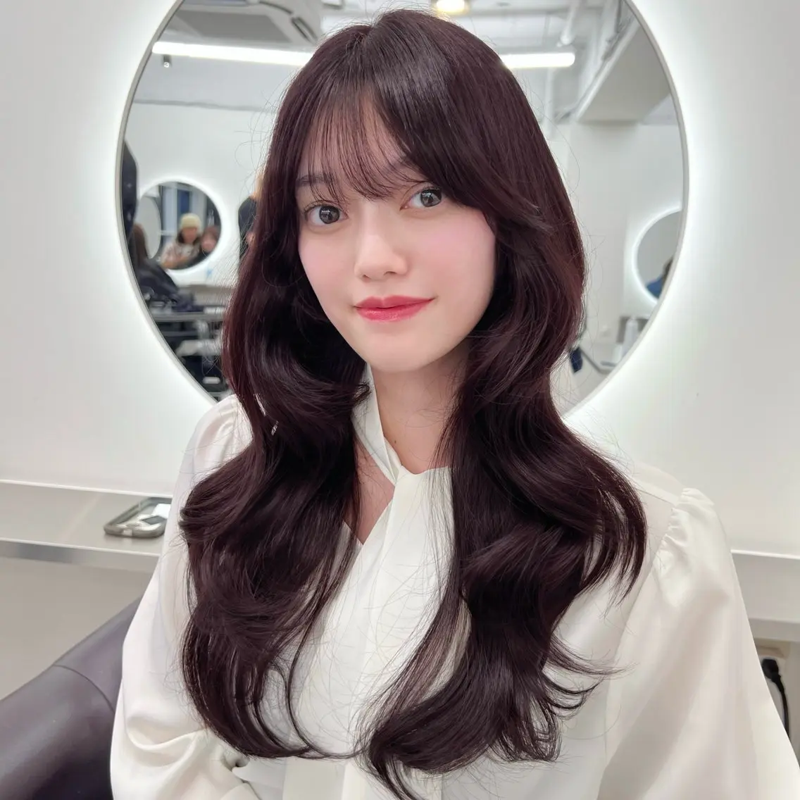 ロング カラー グレージュ ラベンダーカラー ラベンダーグレージュ ラベンダーグレー カット ヘアカラー トリートメント ヘアセット 韓国ヘア/透明感 カラー🤍yukaのヘアスタイル