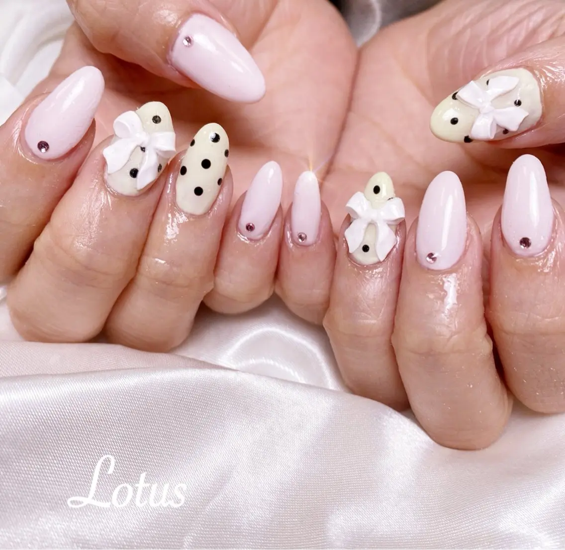 ネイル ガーリー パステルネイル 春ネイル ハンドネイル ネイル＆脱毛 Lotus🌸のネイルデザイン