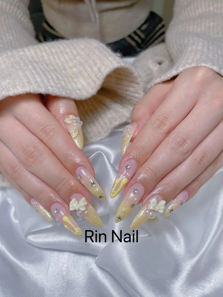 ネイル アートネイル ハロウィン ロングネイル スカルプネイル ネイルチップ Rin Nail 新大久保店のネイルデザイン