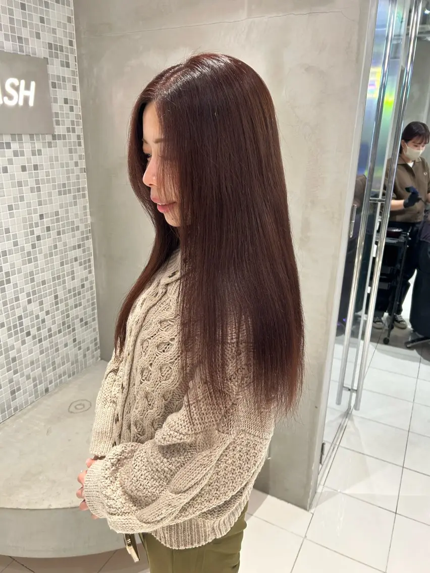 ロング カラー ブラウンカラー ピンクカラー ピンクブラウン ヘアカラー 透明感カラー🫧 nanohaのヘアスタイル