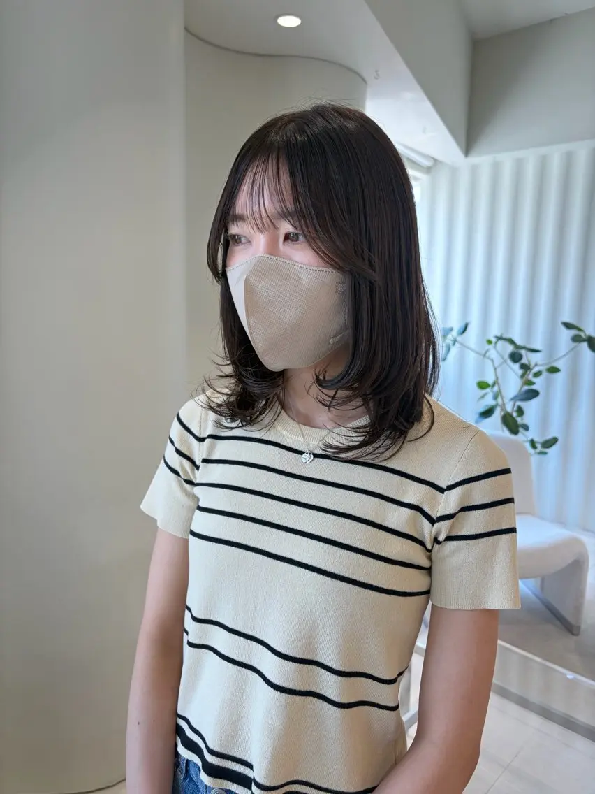ミディアム カラー 透明感カラー レイヤーカット カット ヘアカラー aoi🌙 ウルフカット募集中のヘアスタイル