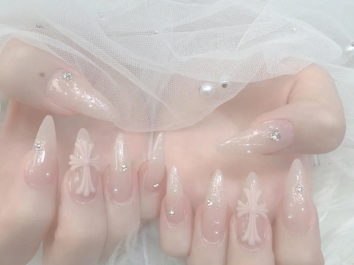 ネイル 成人式 大理石ネイル(マーブル) リボン 夏ネイル ネイルチップ ハンドネイル Mi Na Nail Salonのネイルデザイン
