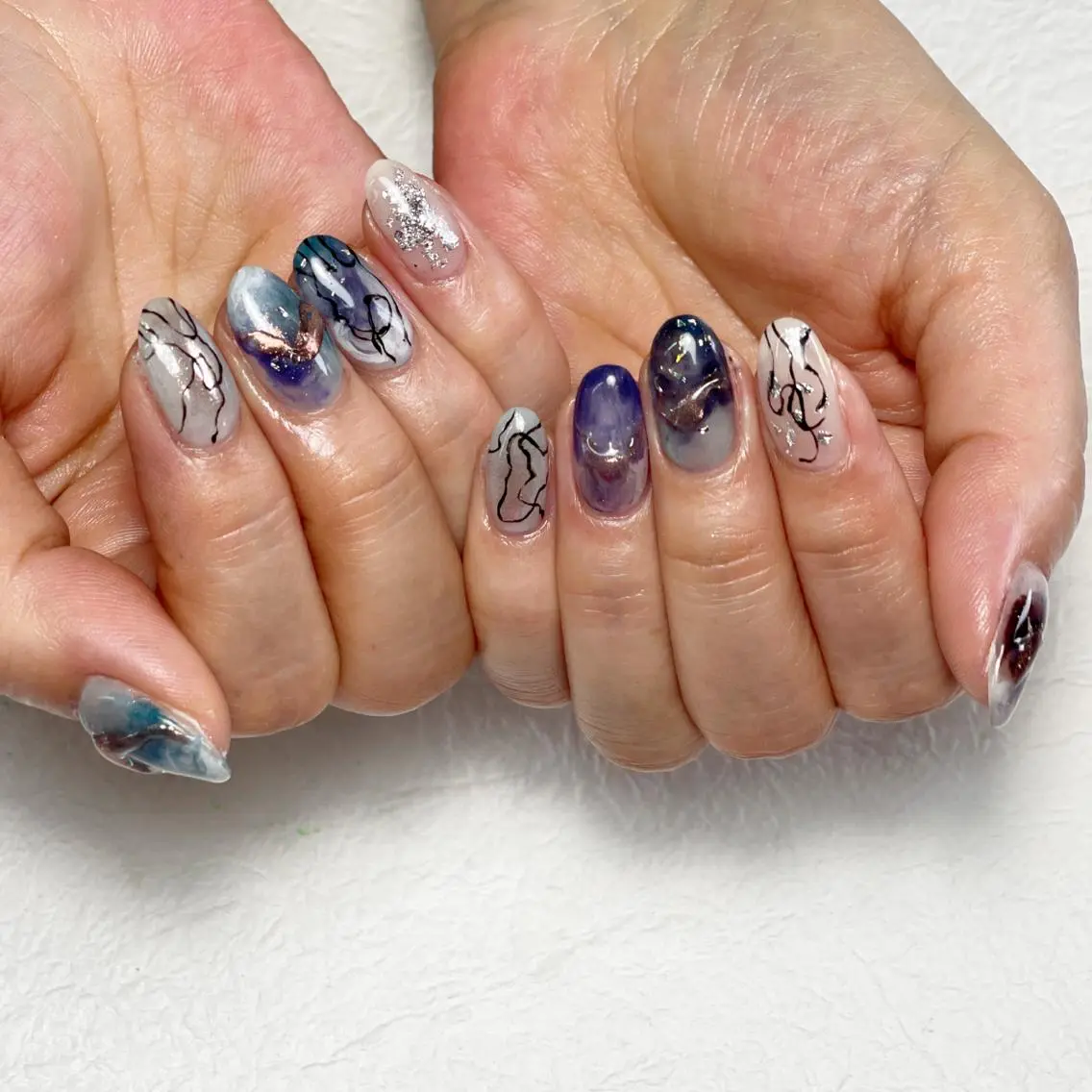 ネイル アートネイル フットネイル ジェルネイル キラキラネイル 韓国ネイル Y nail なんば堀江店のネイルデザイン