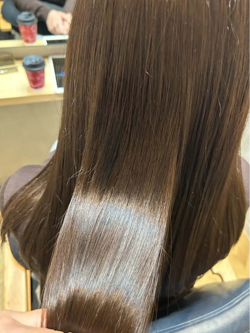 ミディアム パーマ ミディアムパーマ ストレートパーマ カット 縮毛矯正 トリートメント 児玉 りなのヘアスタイル