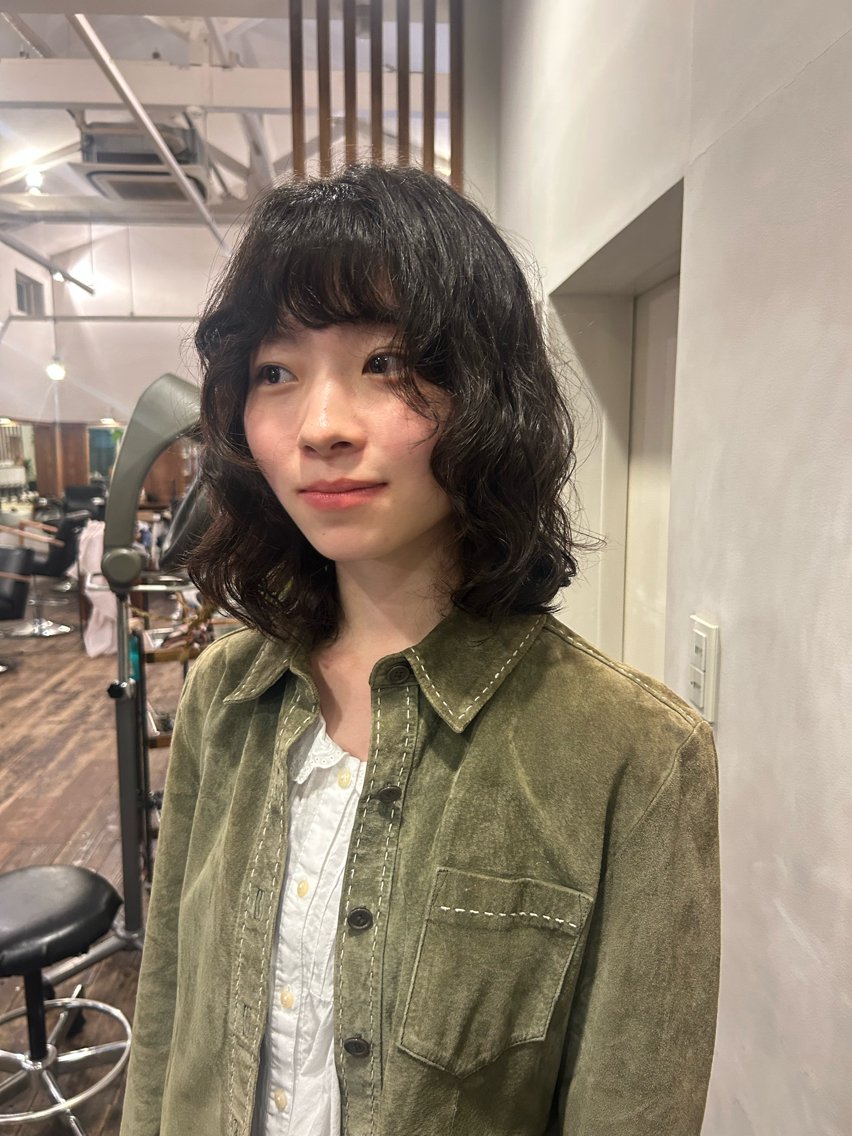 ミディアム パーマ パーマ MOK大阪梅田店 三ツ國 裕貴のヘアスタイル