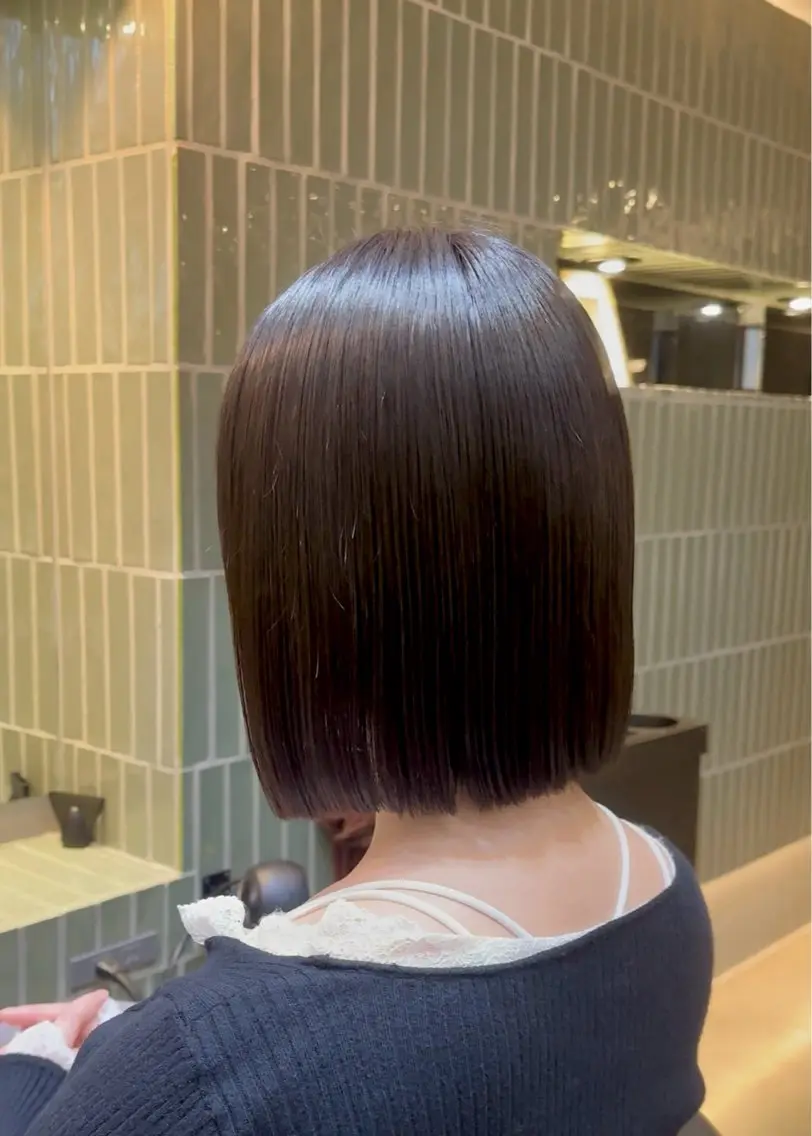 ショート ボブ 髪質改善 カット ヘアカラー トリートメント 小顔レイヤー/顔周り 艶髪カラー/金山のヘアスタイル