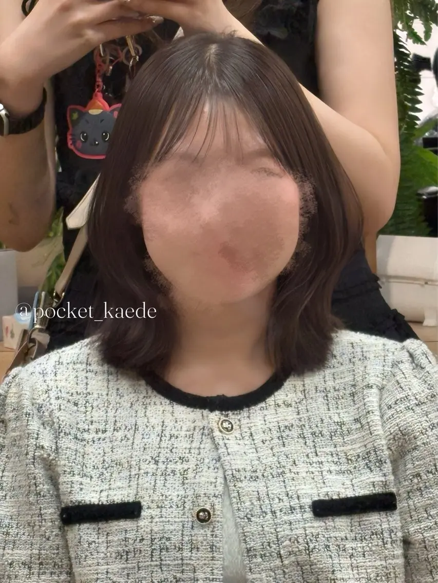 ミディアム カラー カット ヘアカラー トリートメント 🤍韓国ヘア/ かえで🤍のヘアスタイル