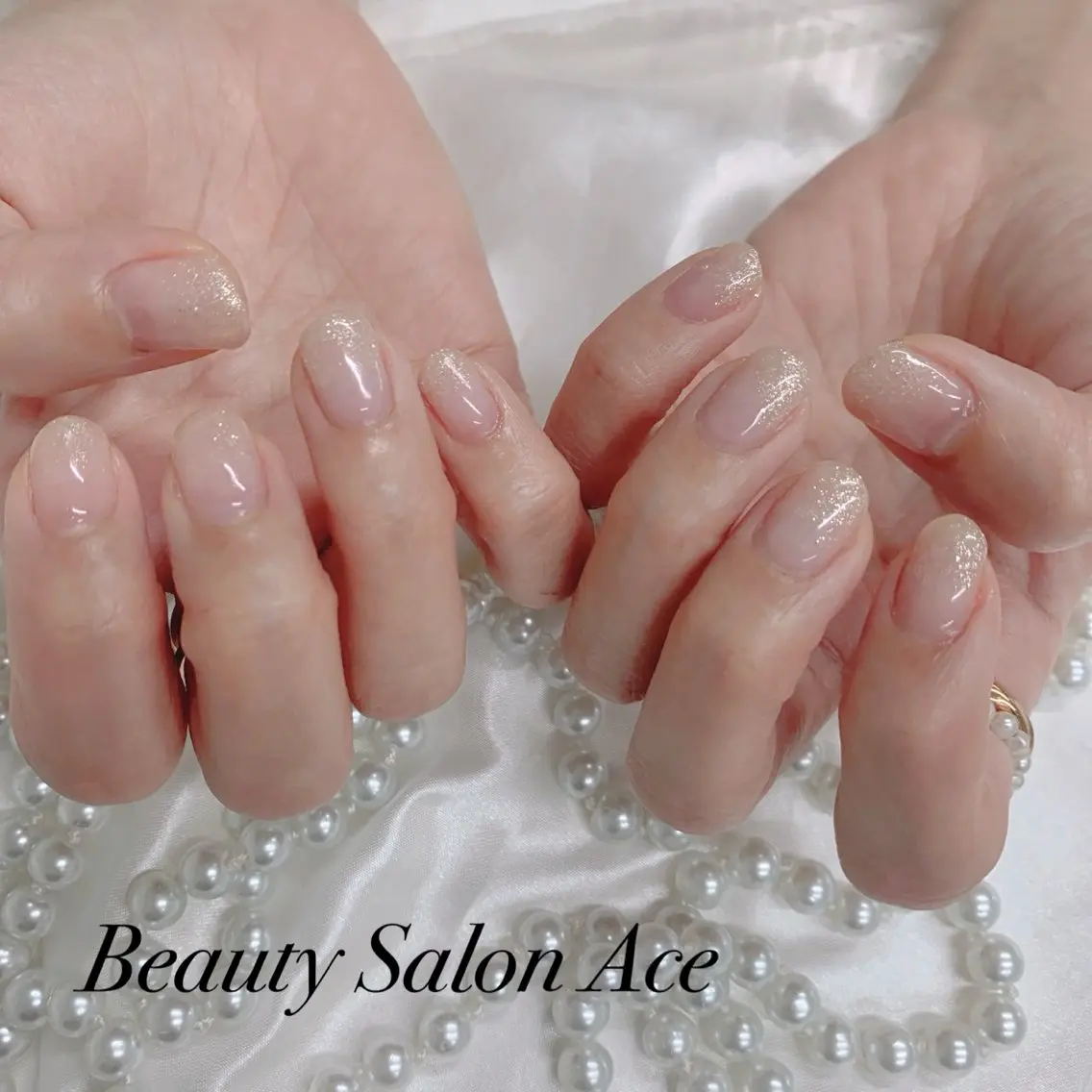 ネイル グラデーション ラメ(グリッター) ラメグラデーション ハンドネイル 池袋フィルイン Ace♡Nailのネイルデザイン