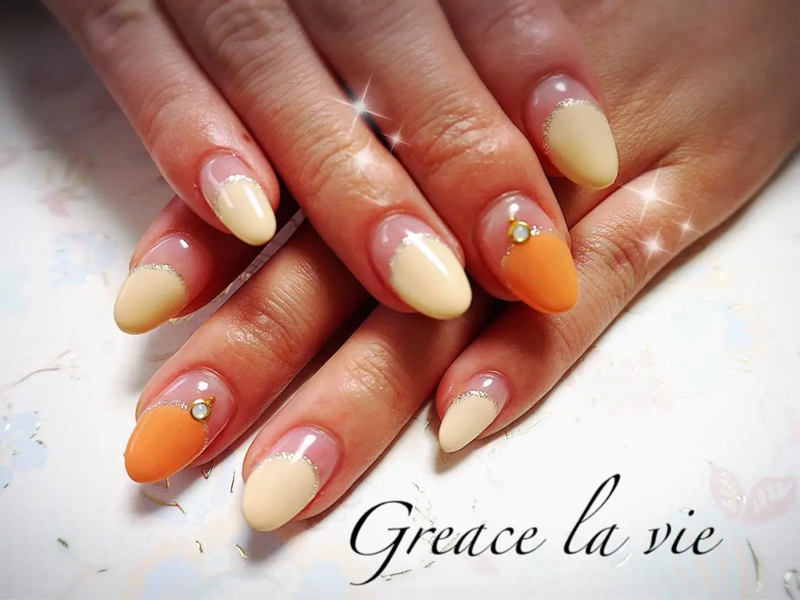 ロング ネイル フレンチネイル Greace  la vieのネイルデザイン