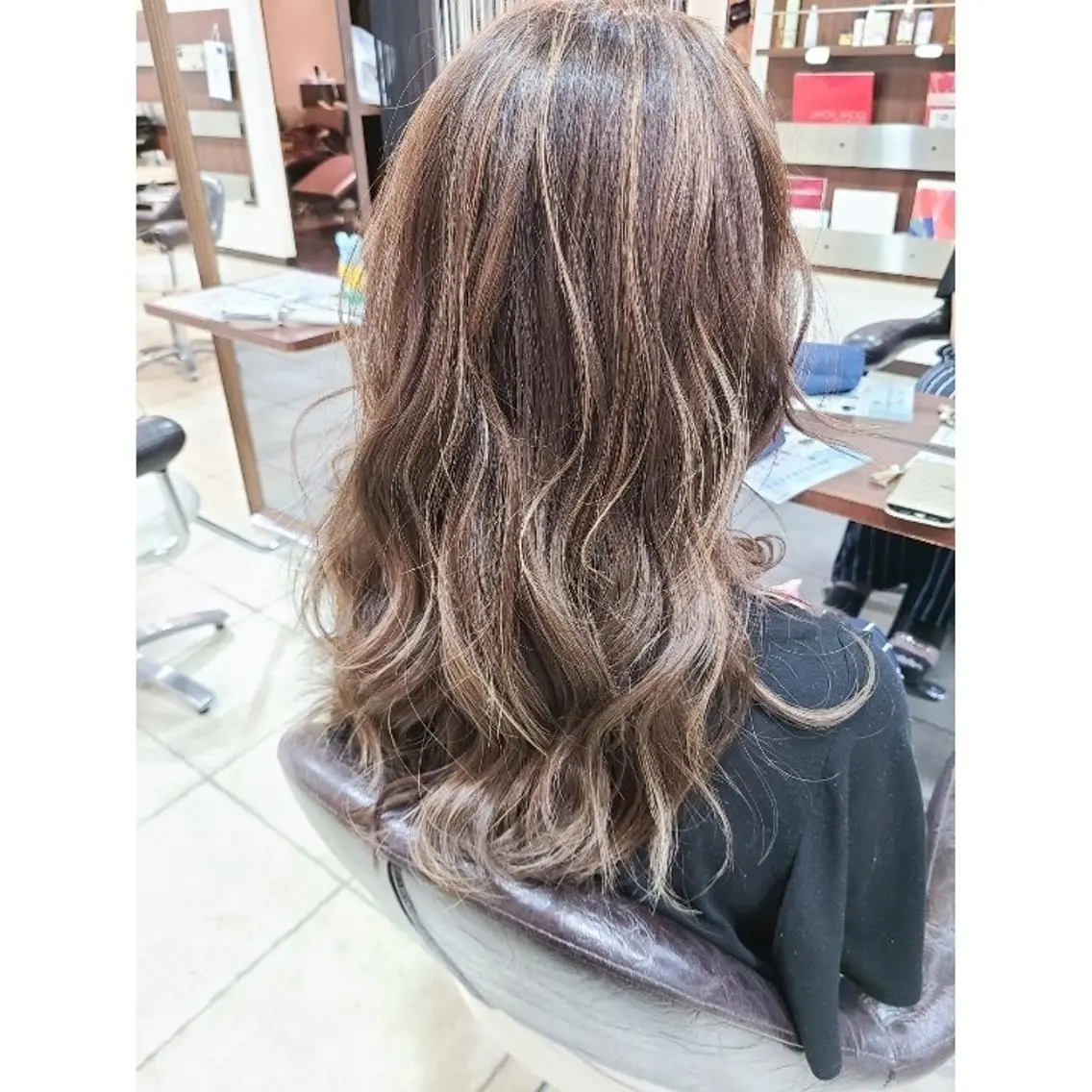ロング カラー ブリーチ、デザイン  カラー福士直矢のヘアスタイル