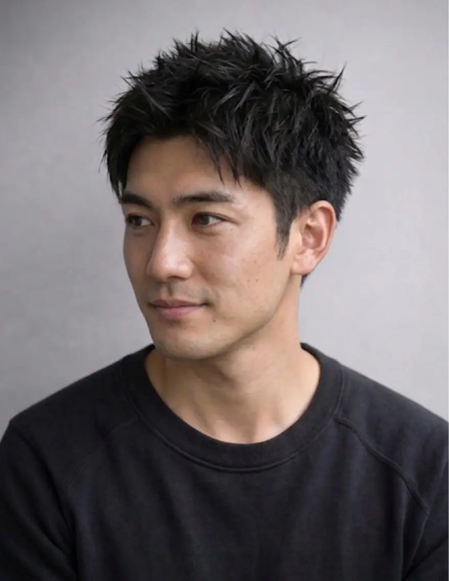ショート カラー パーマ 岡本七星/ショート、 メンズカット特化のヘアスタイル