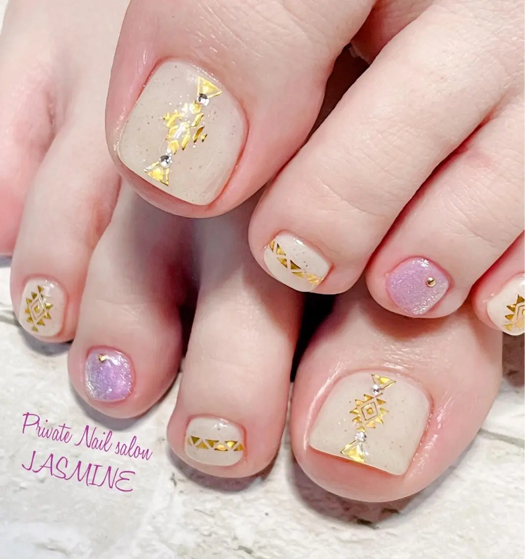 ネイル フットネイル フットネイル Nail salon JASMINEのネイルデザイン
