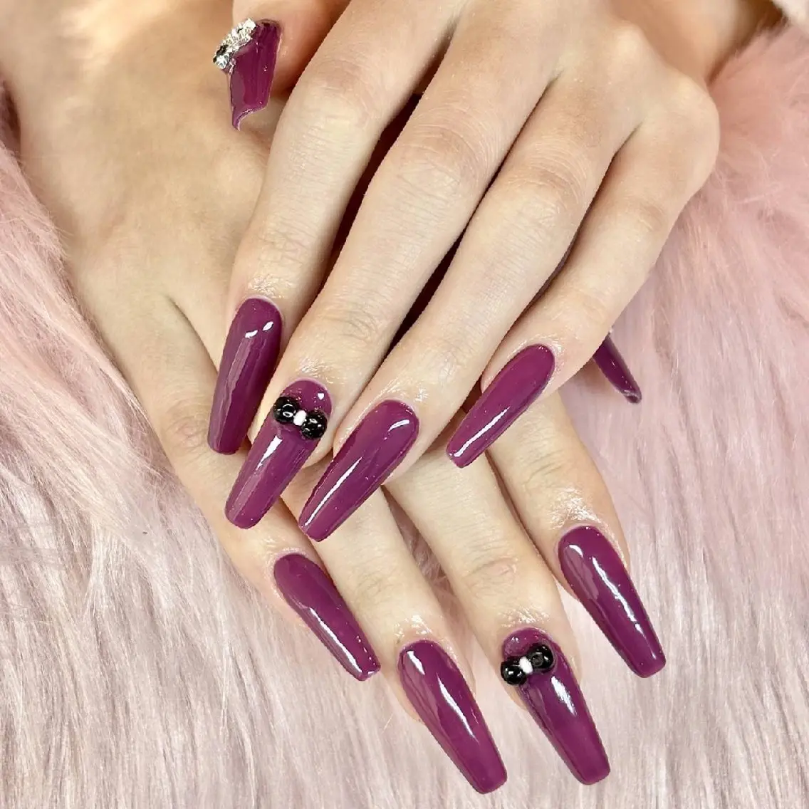 ネイル 長さ出し ワンカラーネイル ハンドネイル Alissa Nailのネイルデザイン