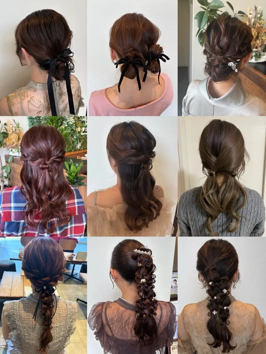 セミロング ヘアアレンジ 高橋 乙葉のヘアスタイル