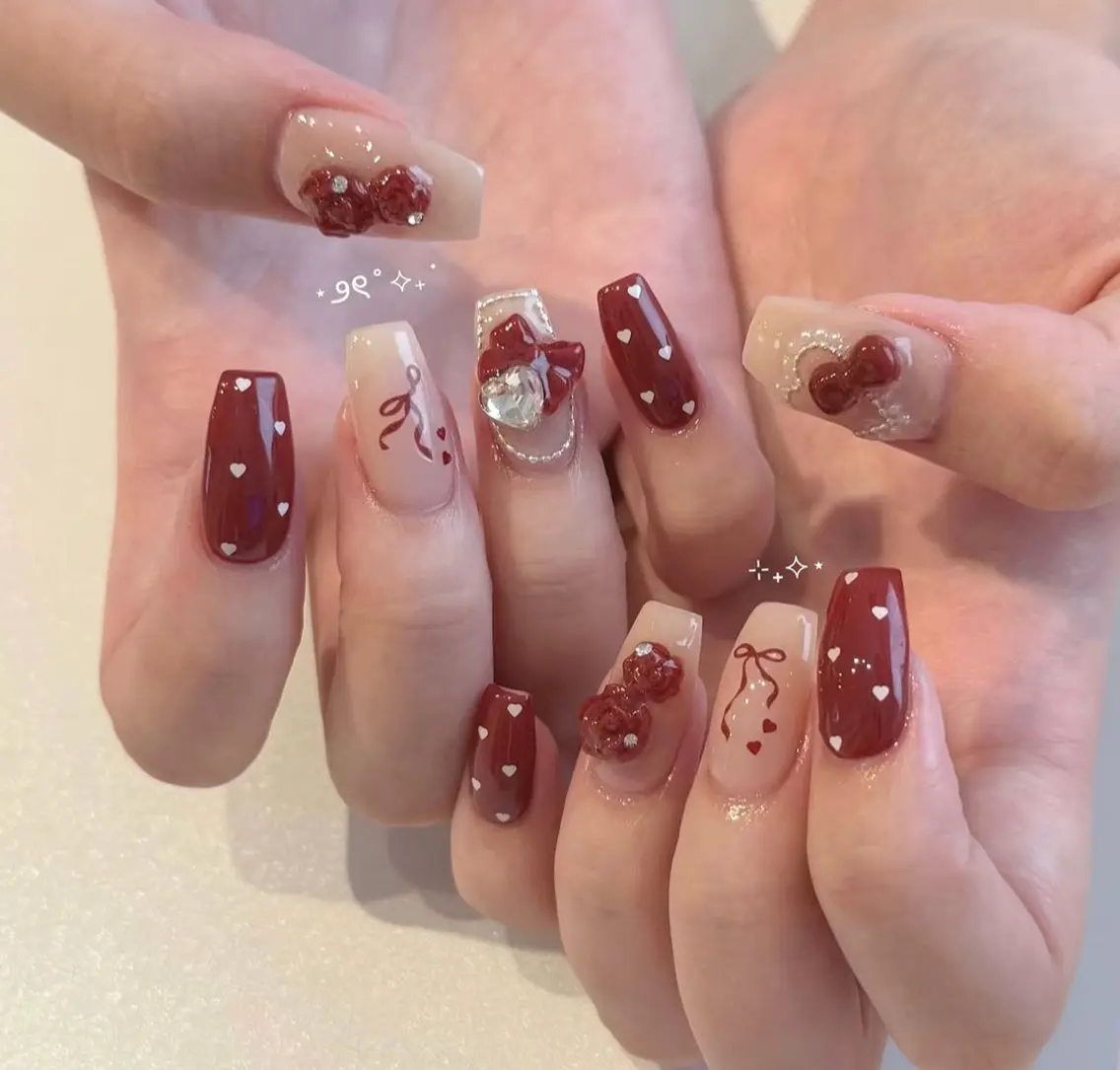 ネイル アートネイル オーロラネイル チークネイル フレンチネイル ガラスフレンチ ハンドネイル 🎀🎀YooLi Nail Salonのネイルデザイン