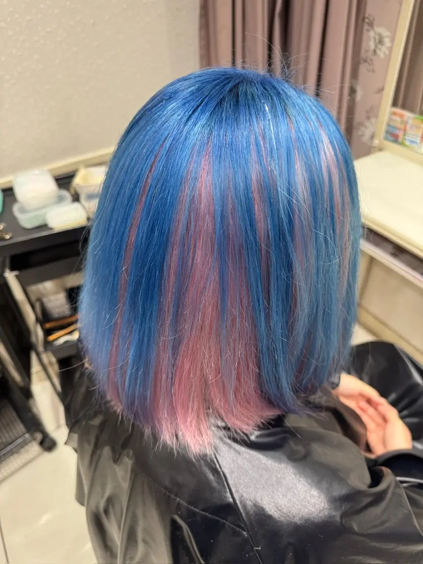 ミディアム カラー ヘアカラー 新井 俊輔のヘアスタイル