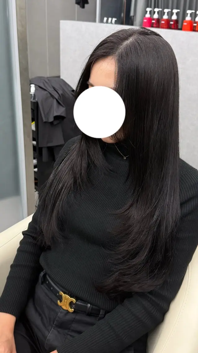 ロング カラー 韓国風ヘア レイヤーカット 江坂トレンド韓国風 髪質改善shinoのヘアスタイル