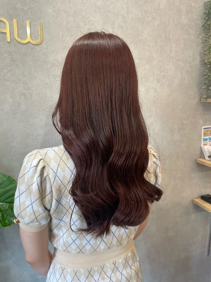 ロング カラー ブラウンカラー ピンクカラー ピンクブラウン BOTABIUM nanamiのヘアスタイル