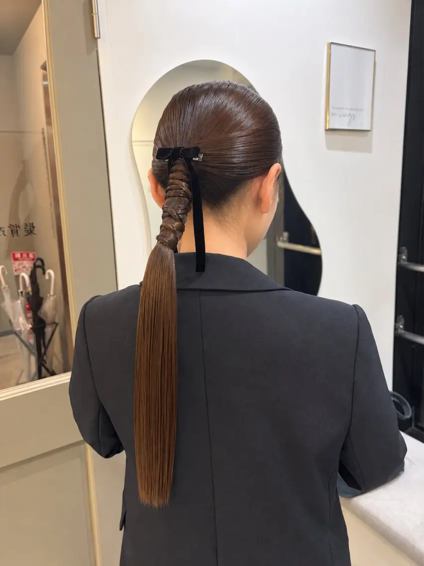 ロング ヘアアレンジ ヘアセット 韓国🇰🇷透明感 ERIのヘアスタイル