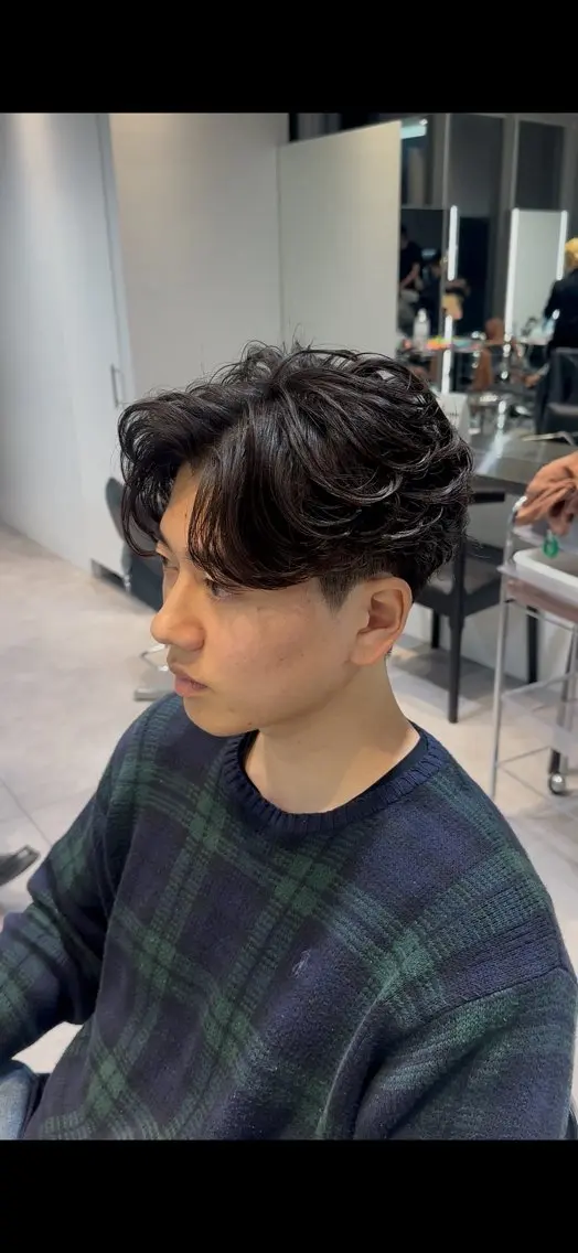 ショート パーマ メンズ フェザーパーマ メンズパーマ 似合わせパーマ🔥 河浪  大智のヘアスタイル
