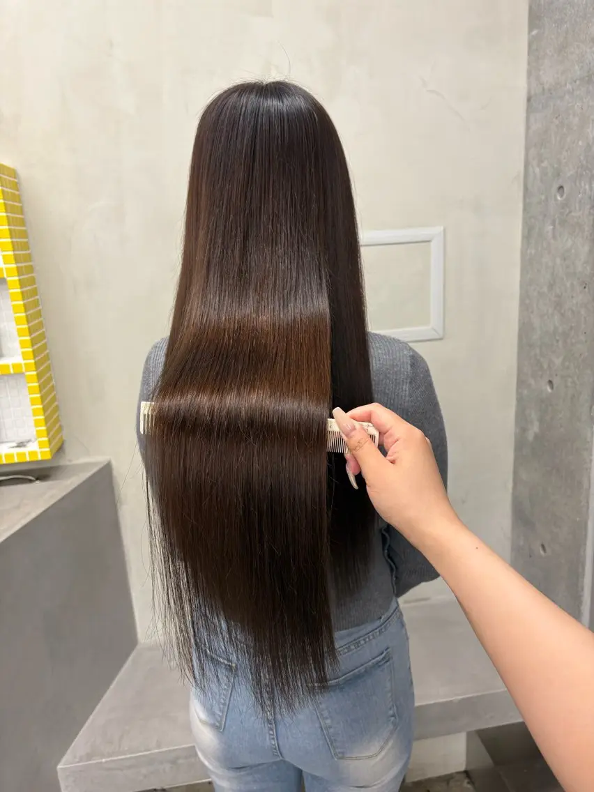 ロング カラー ロング 縮毛矯正 カット ヘアカラー 縮毛矯正 トリートメント トレンドカラー🥣／ ヘアアレンジ✩.*˚のヘアスタイル