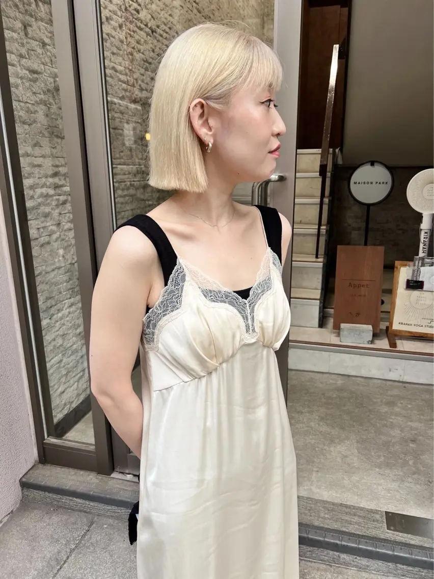 ショート カラー ブロンド ホワイトブロンド ボブ カット ヘアカラー トリートメント 樫原裕二/似合わせ カット/透明感カラーのヘアスタイル