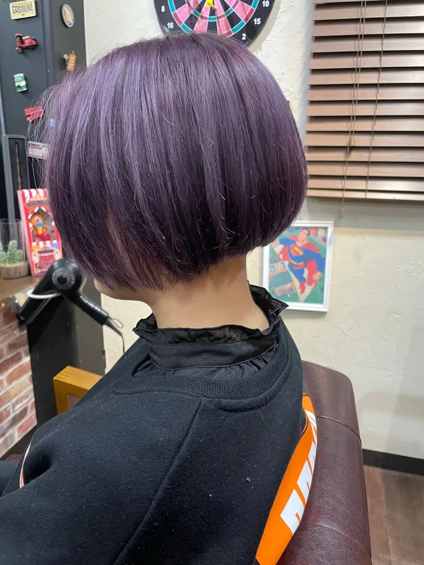 ショート カラー ブリーチ くせ毛 トリートメント ヘアカラー トリートメント 🌴 NALUスタイ リストおKIKU🏄のヘアスタイル