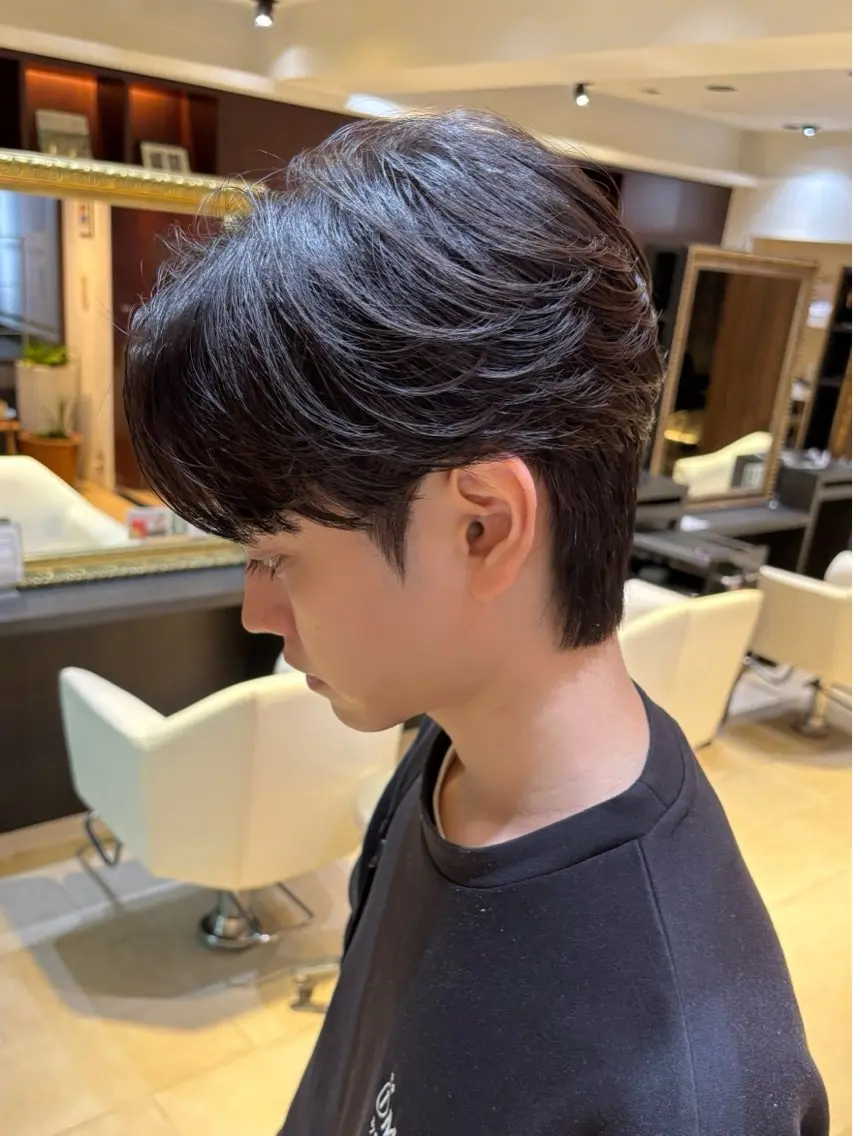 ショート パーマ メンズ カット パーマ カルマパーマ韓国ヘア shiryuのヘアスタイル