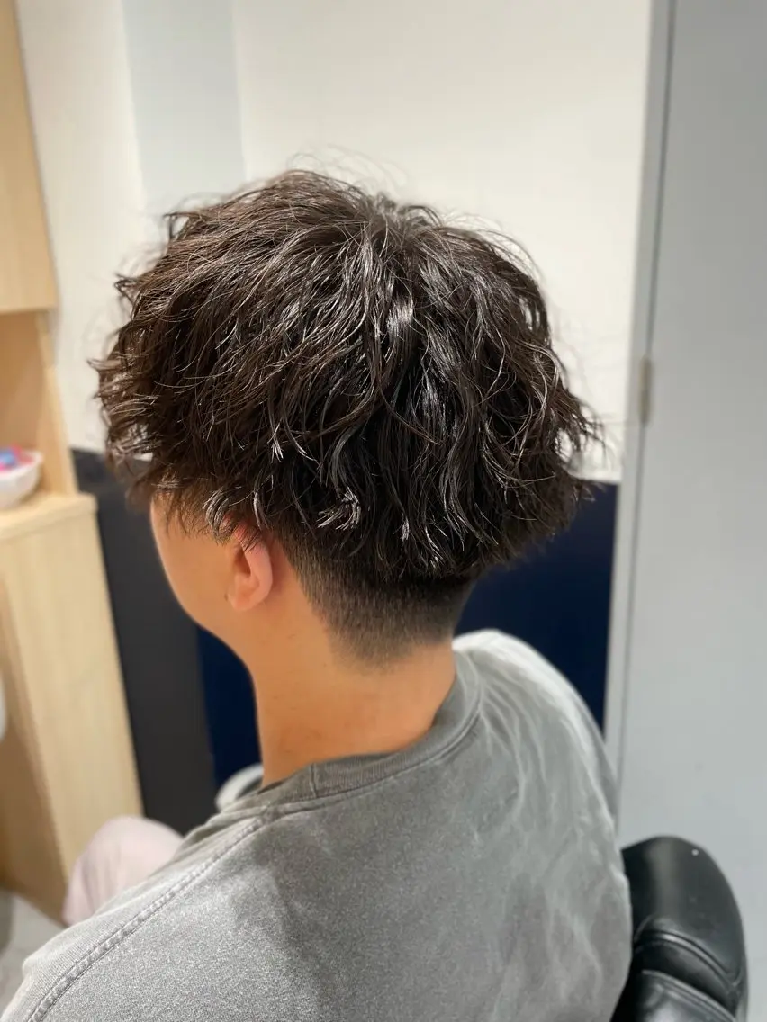 ミディアム パーマ メンズ カット パーマ 銀座メンズカット/ 銀座メンズパーマ/のヘアスタイル