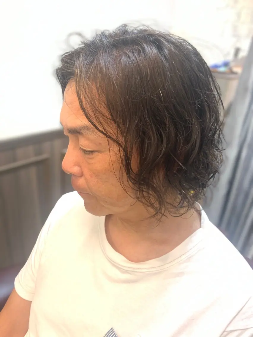 パーマ メンズ フリーランス理美容師 いさかのヘアスタイル