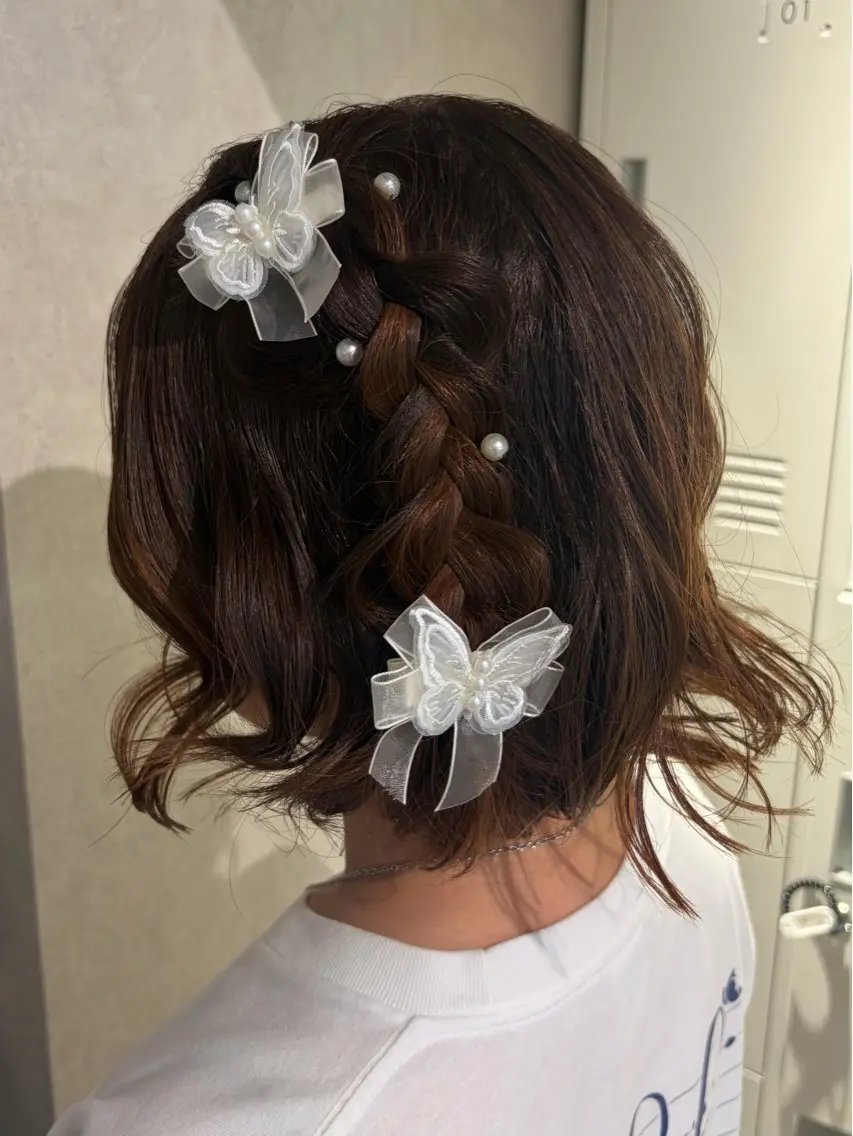 ヘアアレンジ ヘアセット 透明感カラー🫧🎀 まりなのヘアスタイル